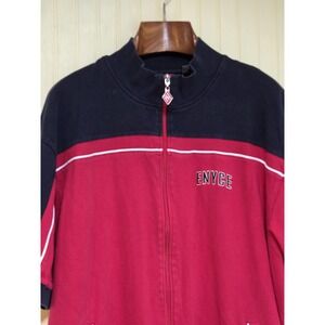 Enyce Track Jacket Mens 2XL Red Black Short Sleeve Full Zip Mesh Colorblock